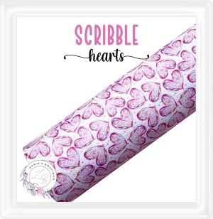 ⋅ Scribble Hearts⋅ Pink Vegan Faux Leather ⋅ 0.90mm