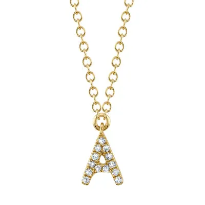 0.04ctw Diamond Necklace - Initial A