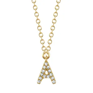0.04ctw Diamond Necklace - Initial A