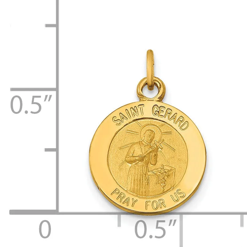 14k Yellow Gold Saint Gerard Medal Pendant