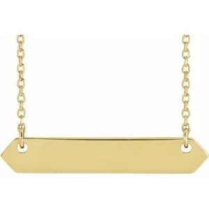 18K Yellow Gold-Plated Sterling Silver 33x6 mm Geometric 16-18" Necklace