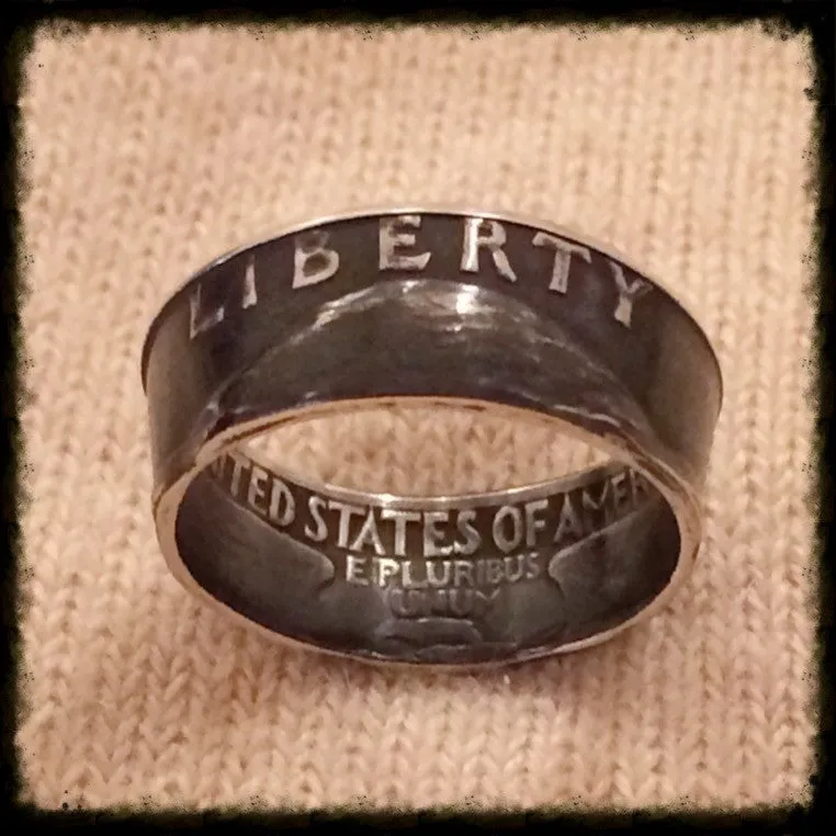 1932-1964 Silver Quarter - Birth Year Coin Ring Hand Made - Sizes 4.75 - 7.5