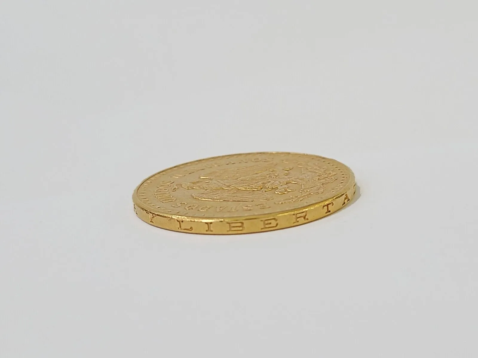 22k Centenario Coin Copy in Solid Yellow Gold 50 Pesos 1947 Mexico/Mexican Coin