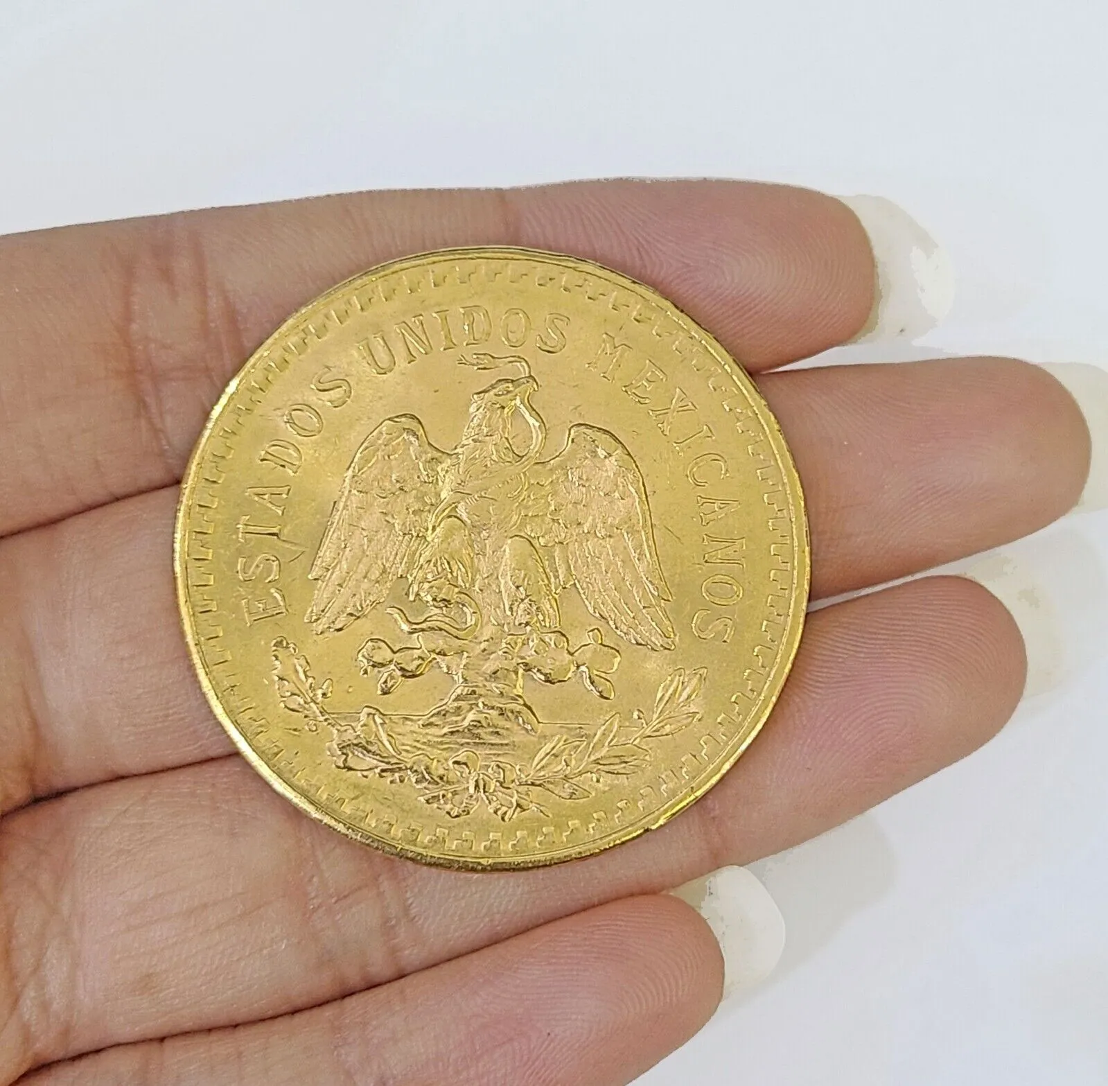 22k Centenario Coin Copy in Solid Yellow Gold 50 Pesos 1947 Mexico/Mexican Coin