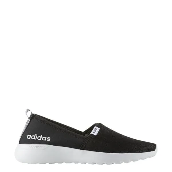 Adidas Women's Black White CF Lite Racer Cloudfoam Slip On Sneaker Shoes