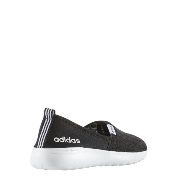 Adidas Women's Black White CF Lite Racer Cloudfoam Slip On Sneaker Shoes