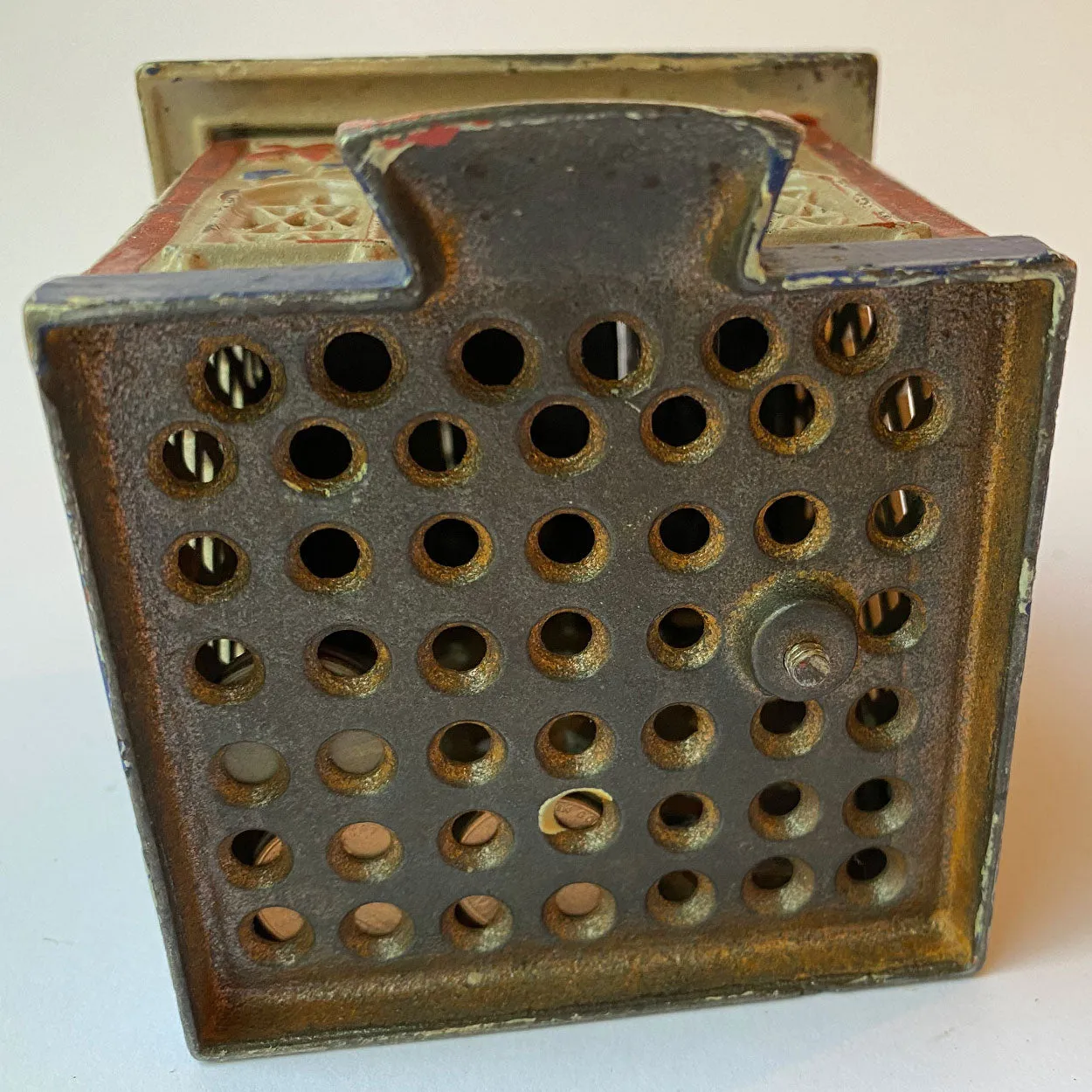 American J. & E. Stevens Painted Cast Iron Hall's Excelsior Bank Mechanical Bank