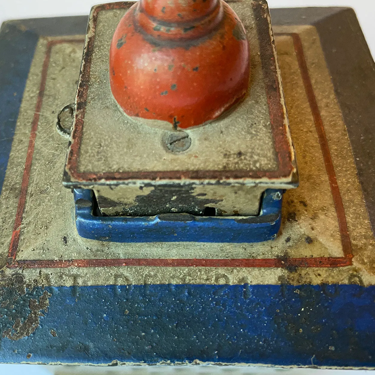 American J. & E. Stevens Painted Cast Iron Hall's Excelsior Bank Mechanical Bank