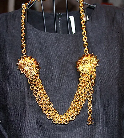 Authentic Chanel Vintage Large Medallion Coin Necklace