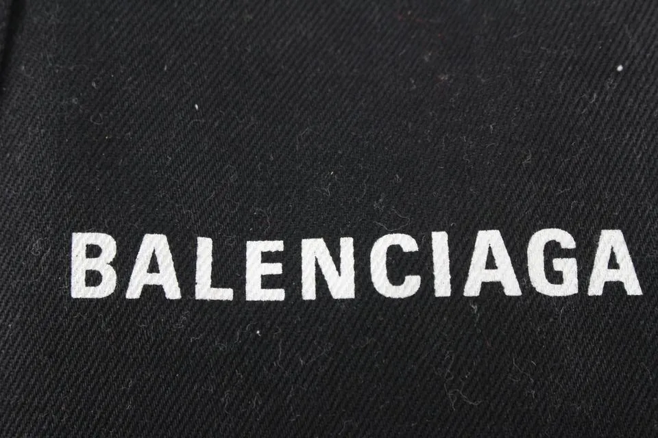 Balenciaga Black Canvas x Calfskin XS Navy Cabas 2way Crossbody 89ba629s
