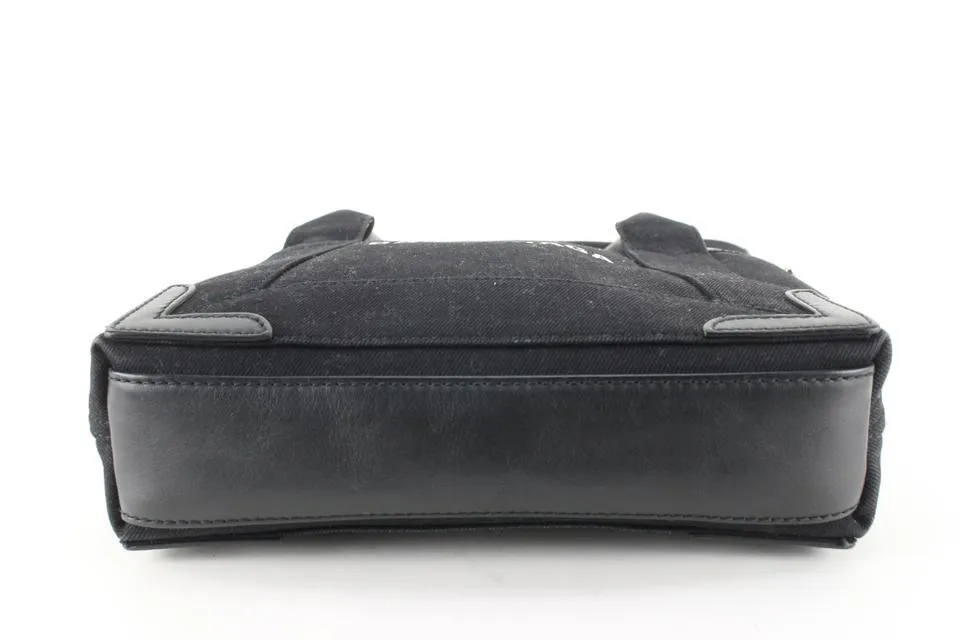 Balenciaga Black Canvas x Calfskin XS Navy Cabas 2way Crossbody 89ba629s
