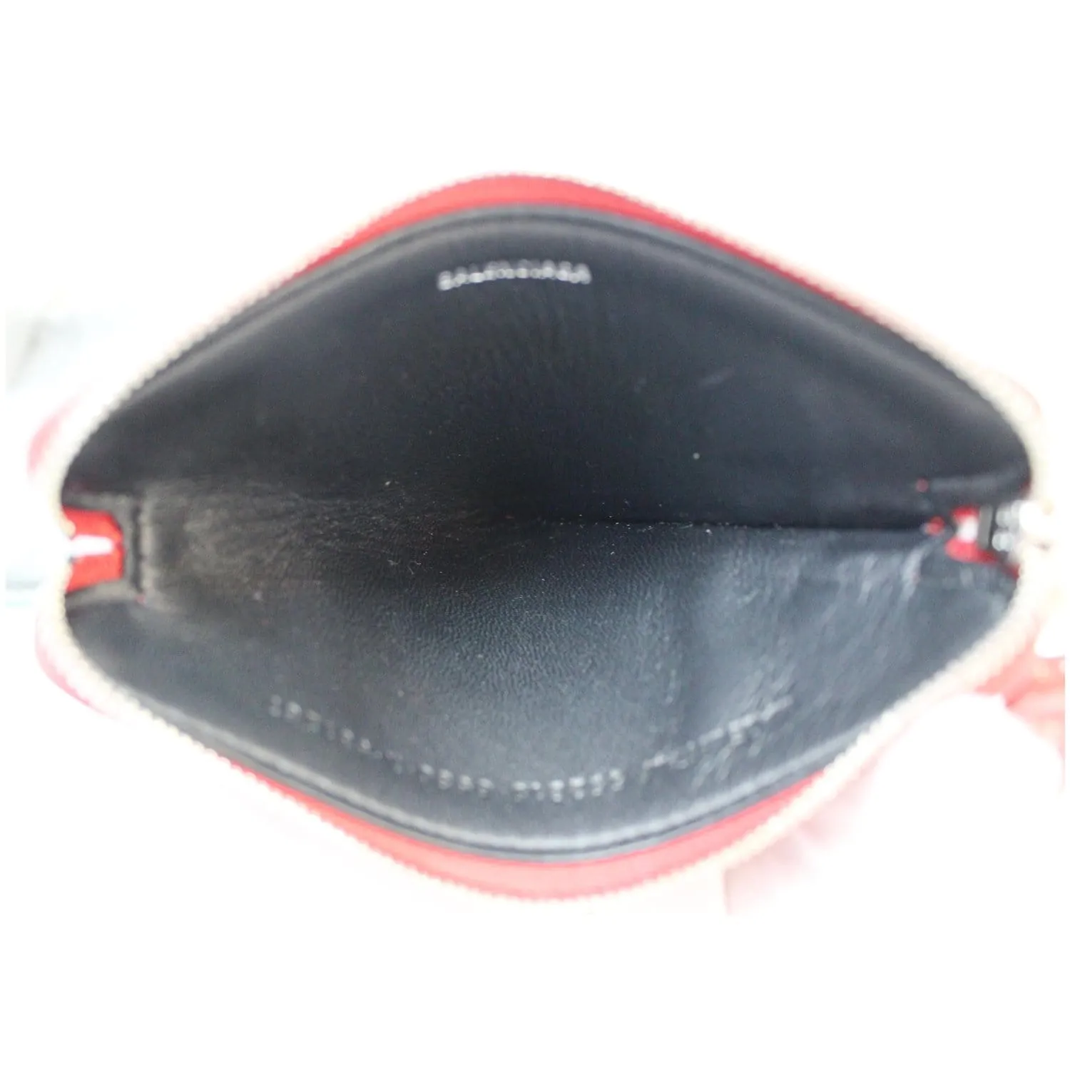 BALENCIAGA Triangle Patent Leather Coin Purse Red