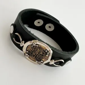Black Leather Ghost Pirate Bracelet
