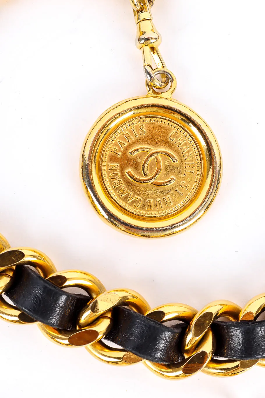 Cambon CC Leather Chain Belt