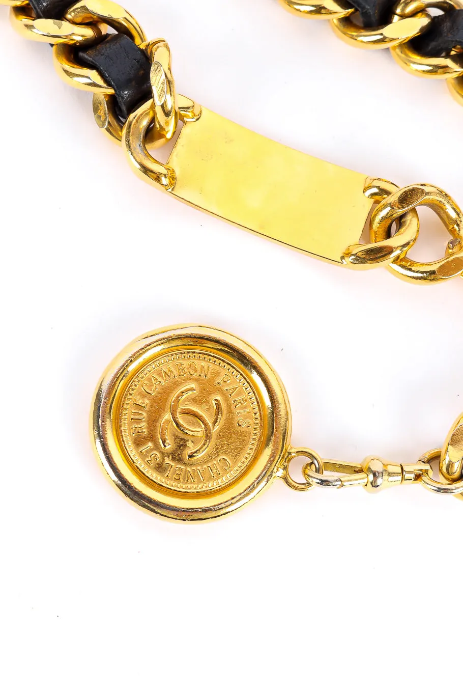 Cambon CC Leather Chain Belt