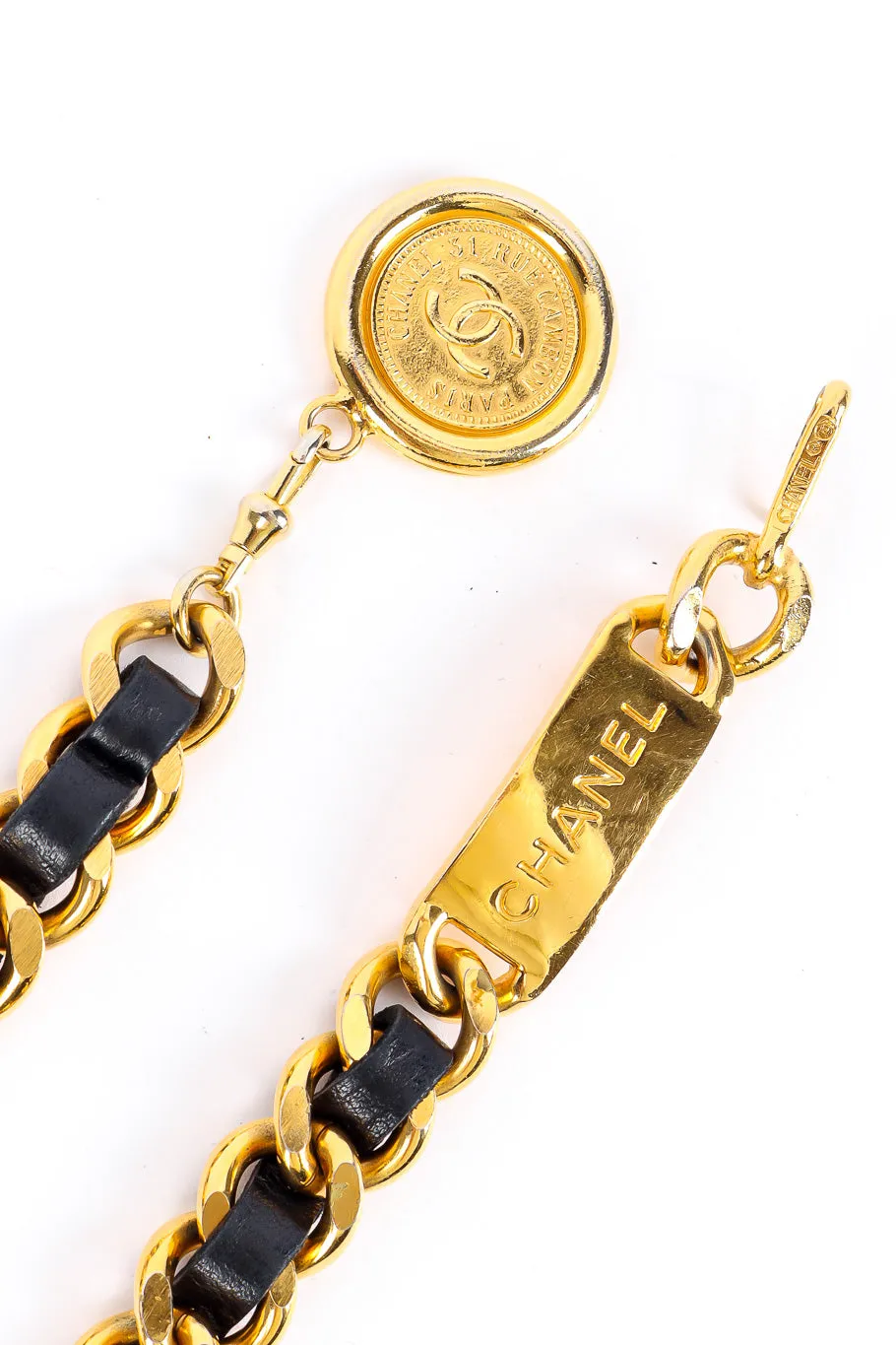 Cambon CC Leather Chain Belt
