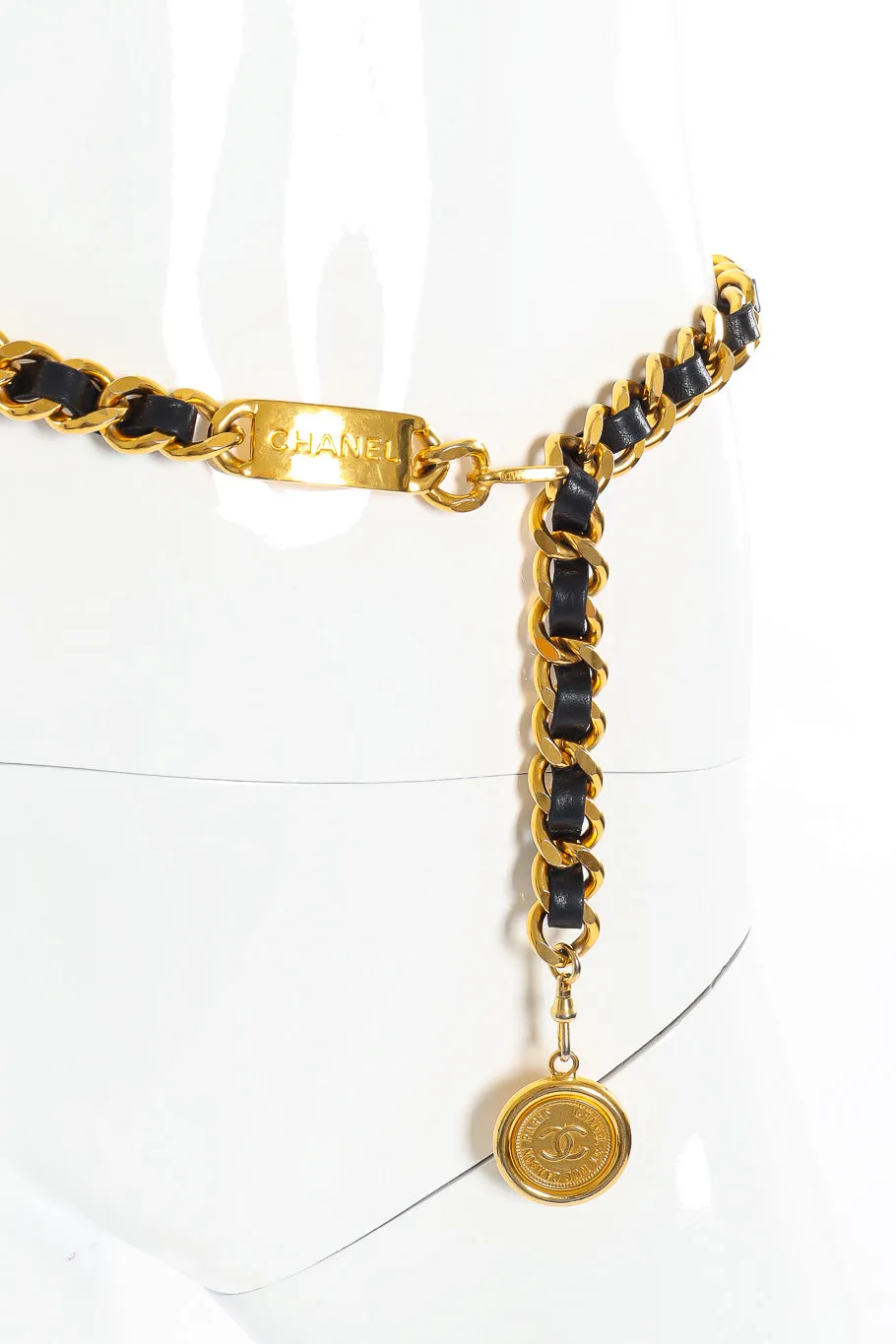 Cambon CC Leather Chain Belt
