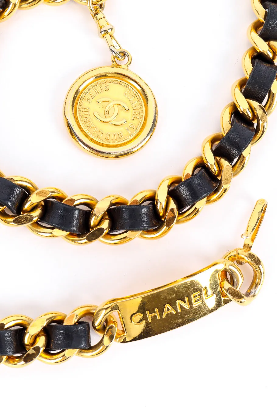 Cambon CC Leather Chain Belt
