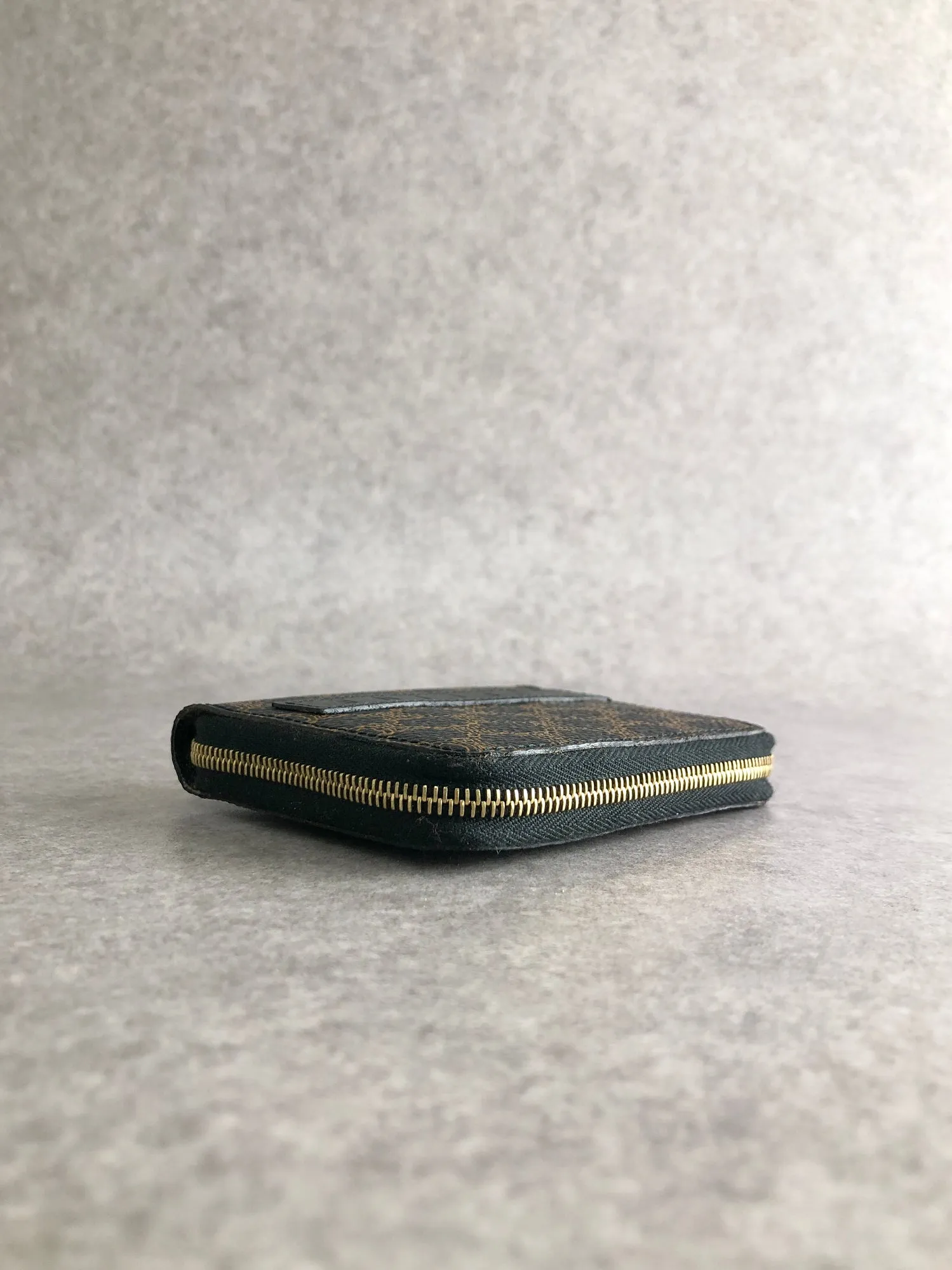 CELINE Macadam Logo Coin Purse Black Vintage 2hudzh