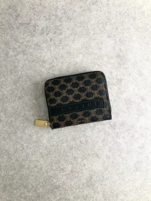 CELINE Macadam Logo Coin Purse Black Vintage 2hudzh