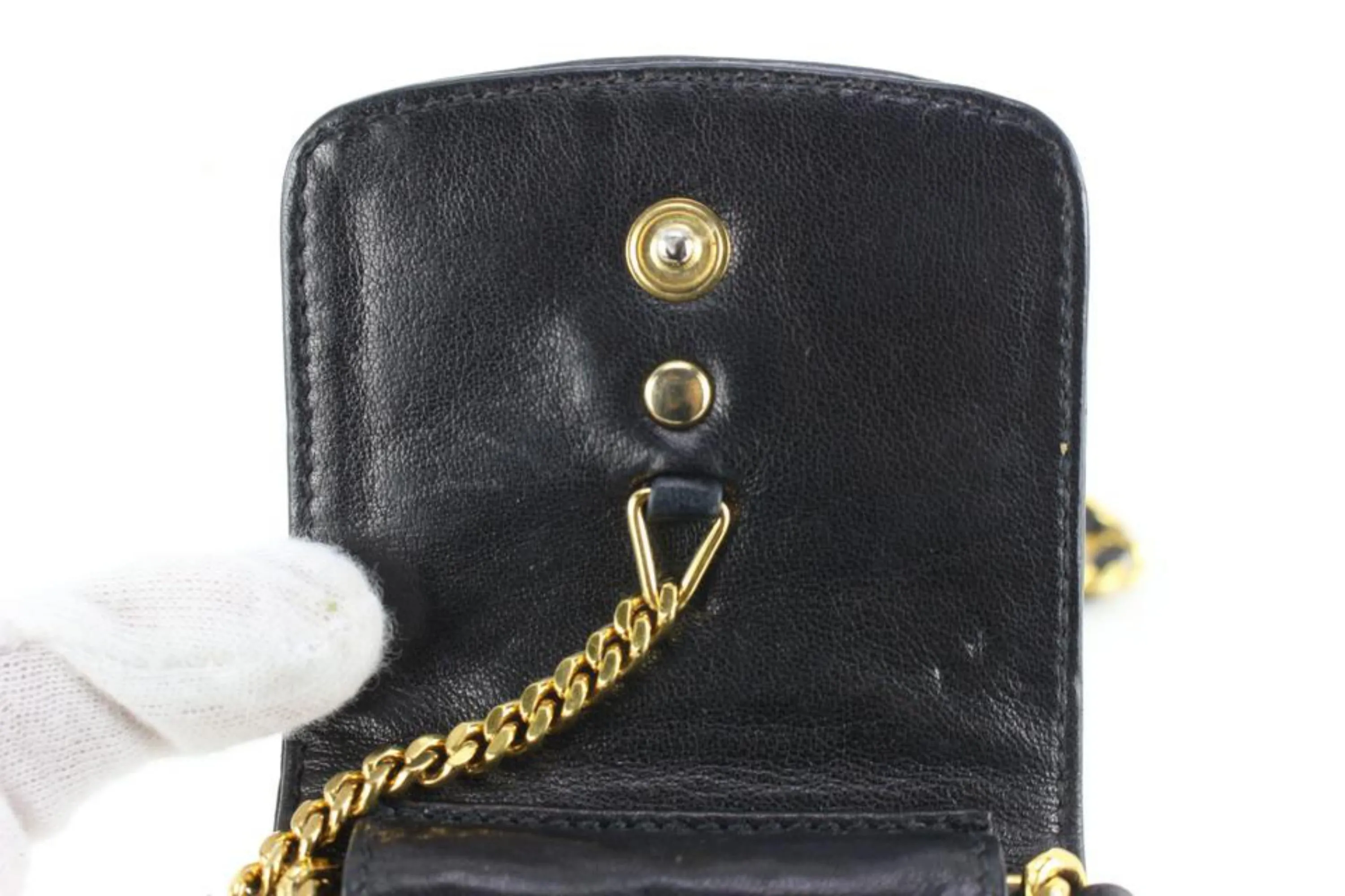 Chanel Black Patent CC Logo Mini Flap Pouch Crossbody 13ck69s