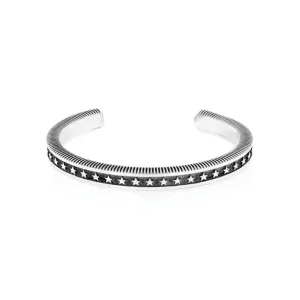 Coin Edge Cuff with Stars