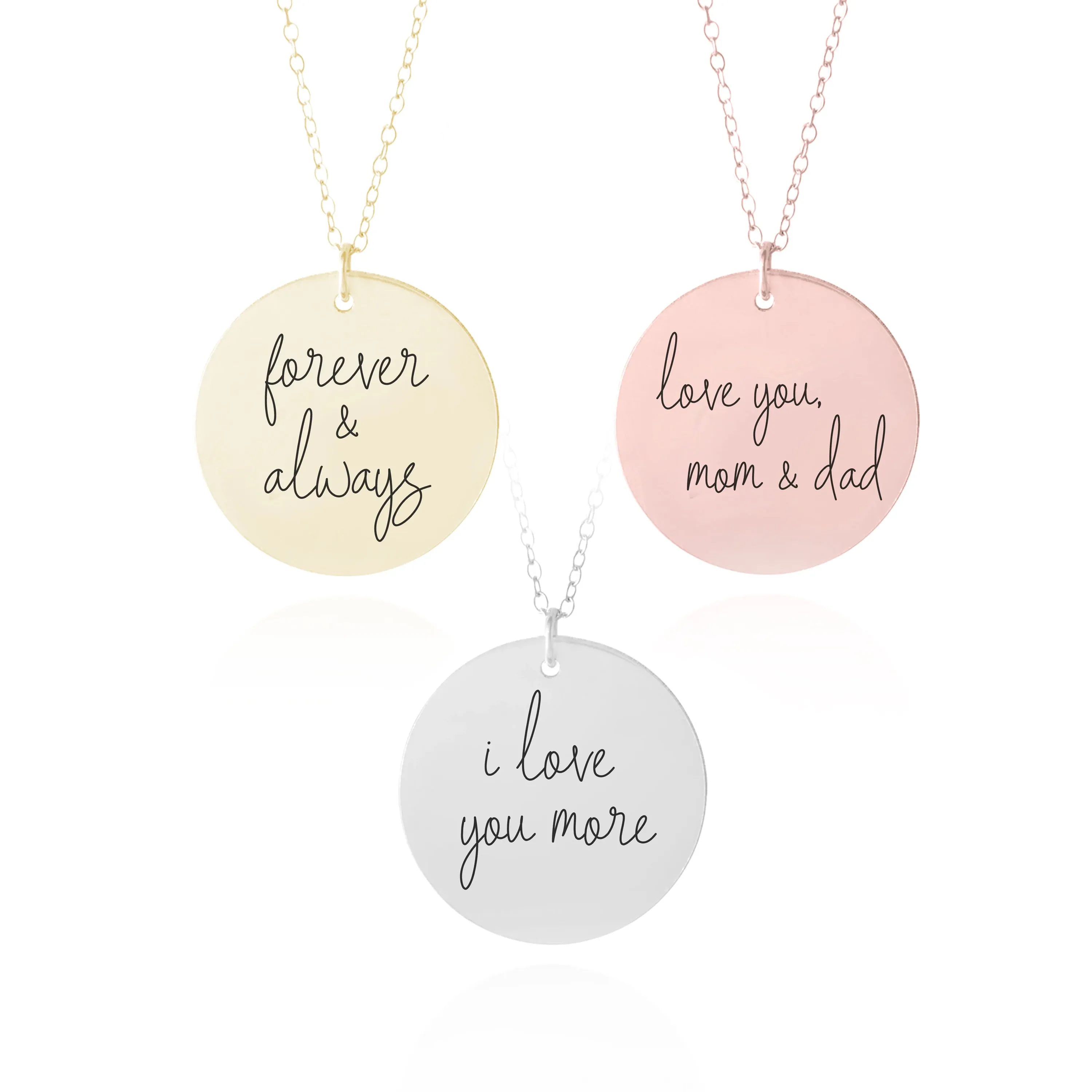 Custom Handwriting Necklace - Disc