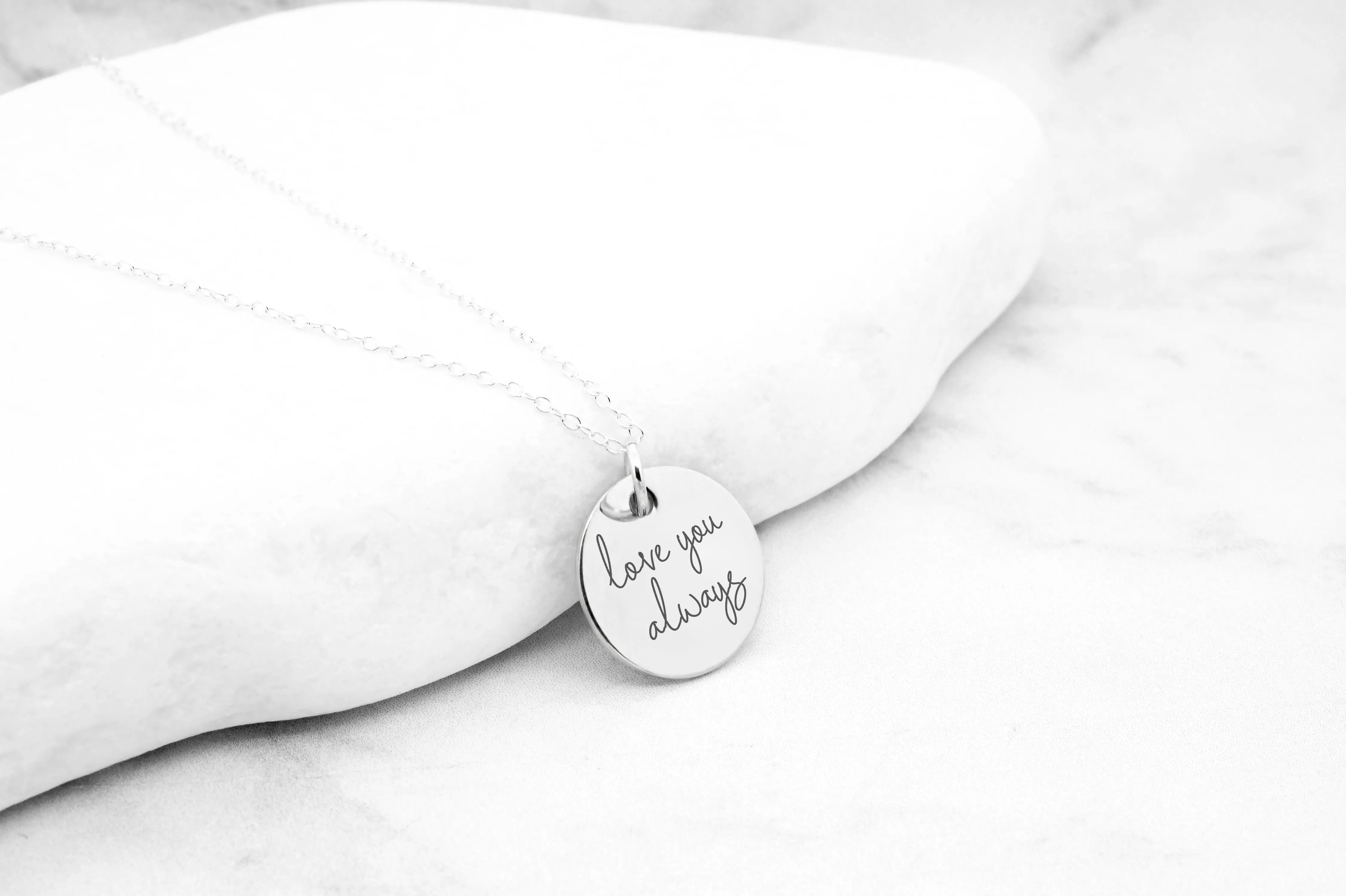 Custom Handwriting Necklace - Disc