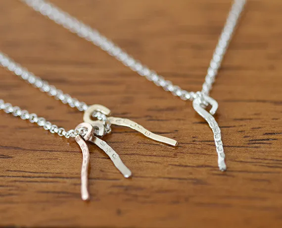 Dainty Personalized Dangle Necklace Sterling Silver (S0604)
