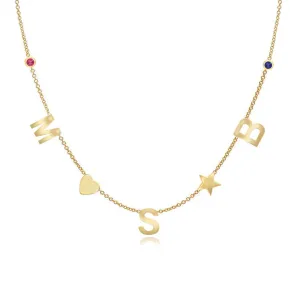 Dangling Initial Necklace with Charms