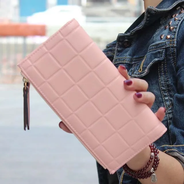 Double Zipper PU Leather Purse For Women