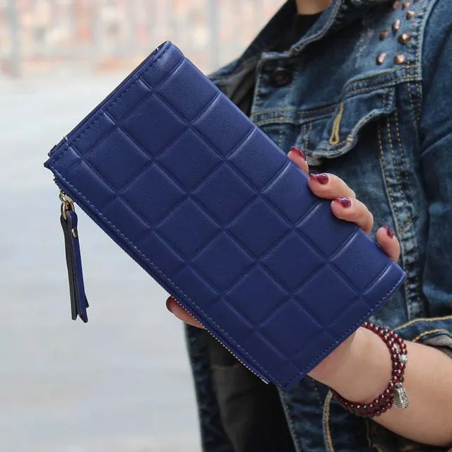 Double Zipper PU Leather Purse For Women