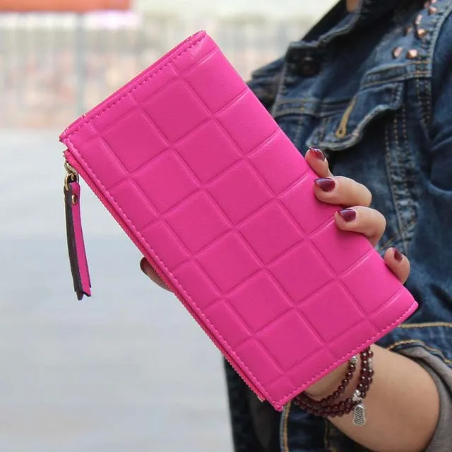 Double Zipper PU Leather Purse For Women