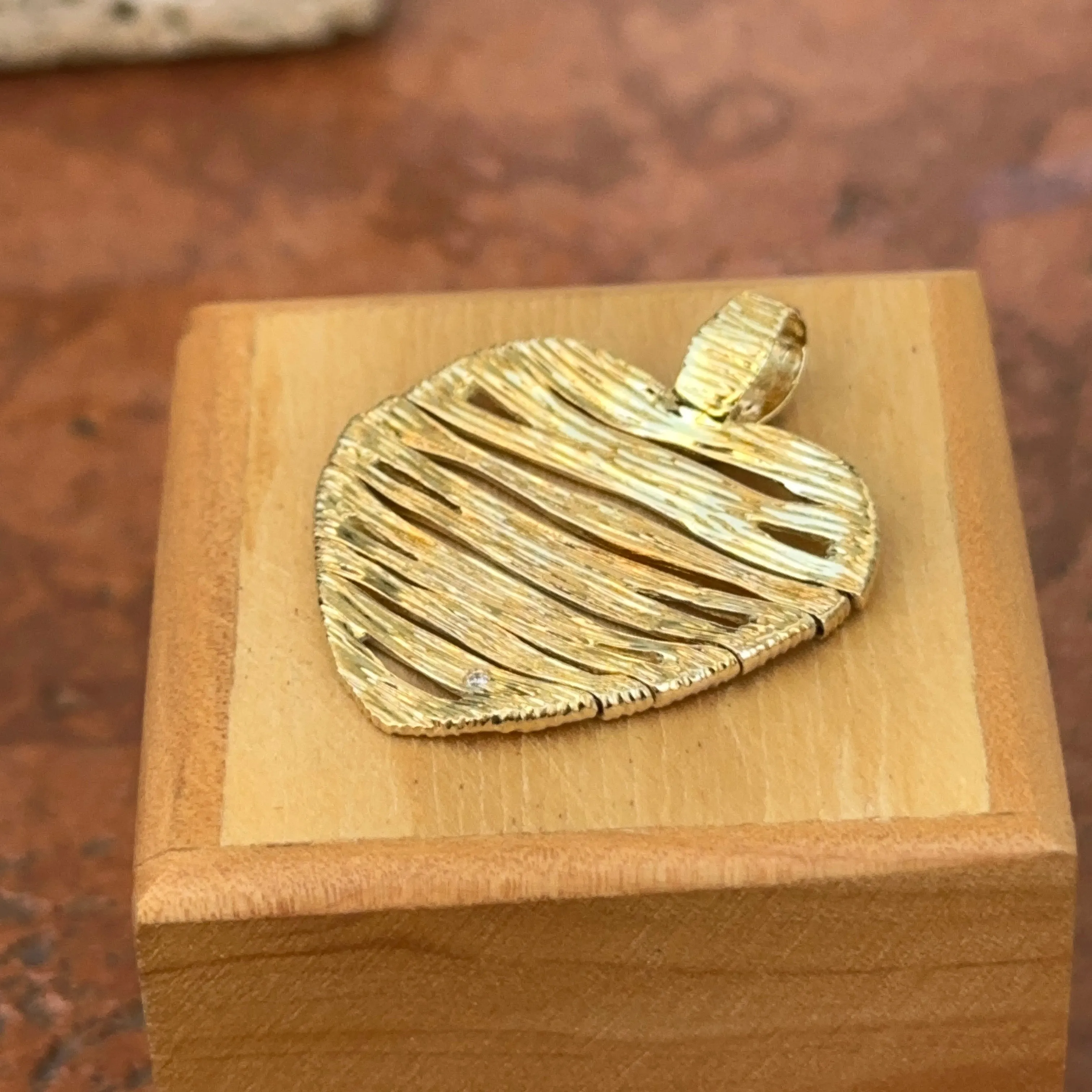Estate 18KT Yellow Gold Roberto Coin Ruby   Diamond Heart Pendant
