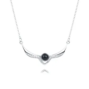 Female Angel Wings Diamond Projection Necklace
