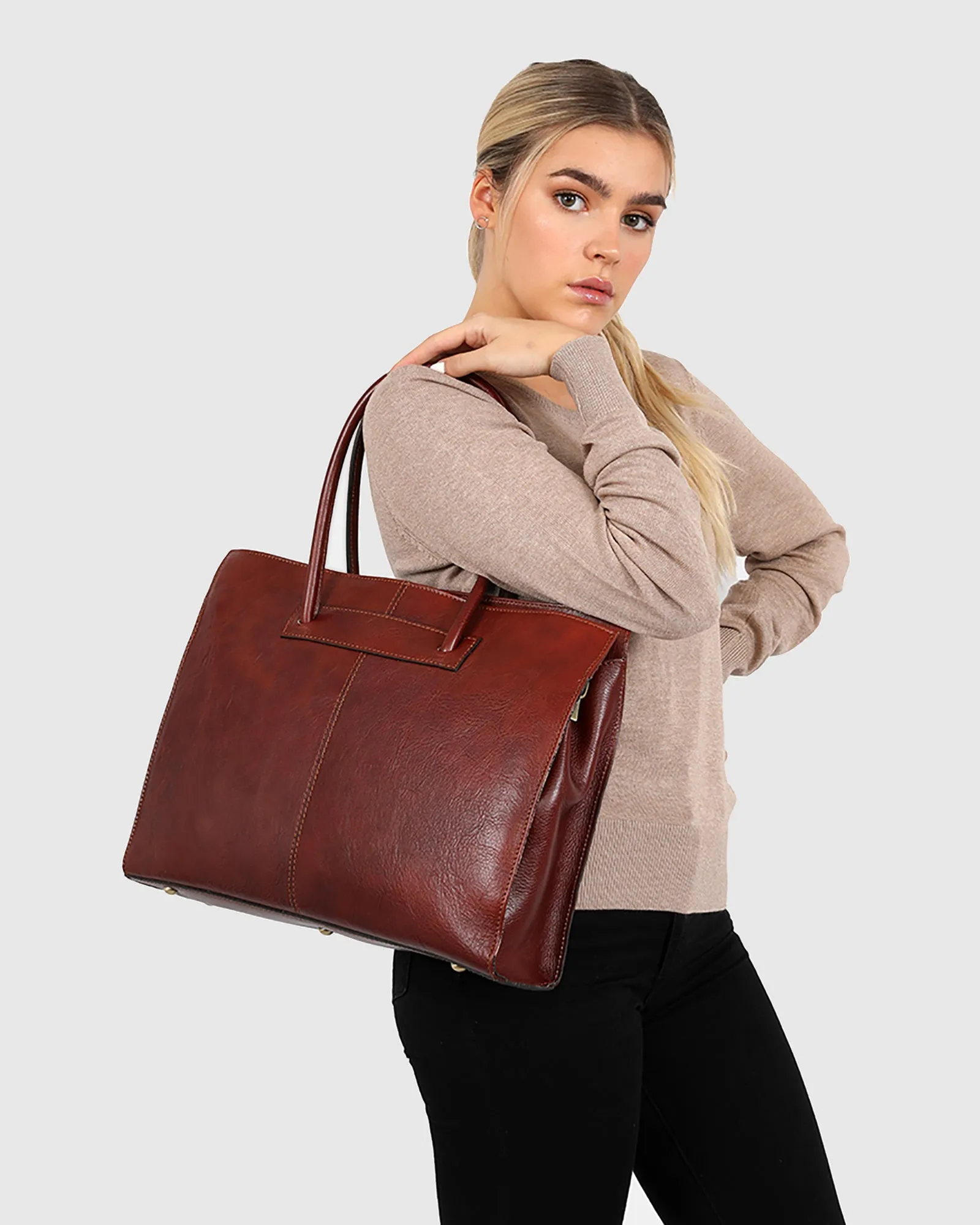 Florence Black - Leather Woman Briefcase