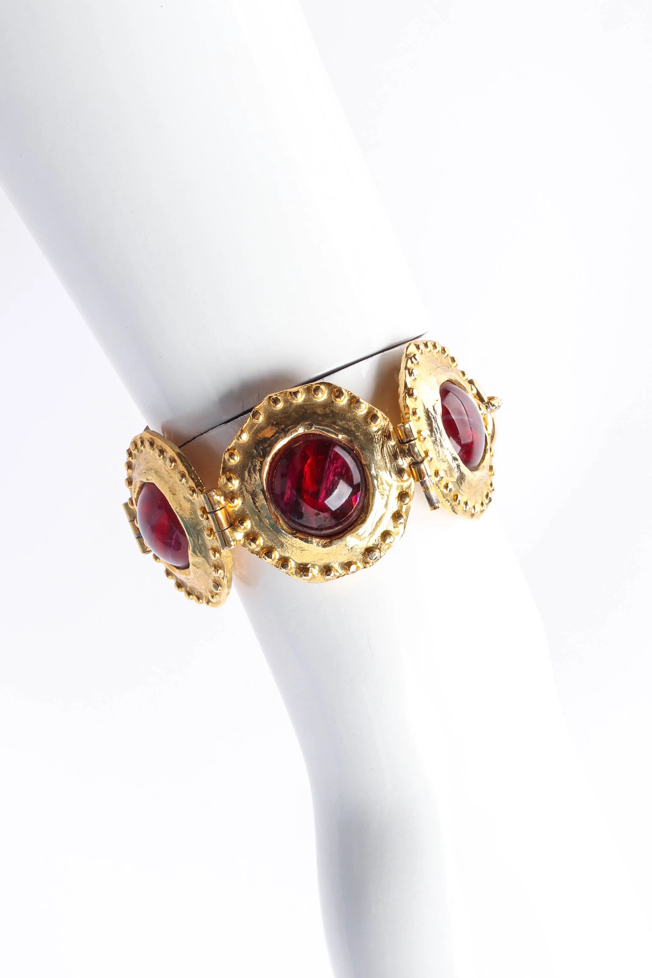 Garnet Coin Filigree Bracelet