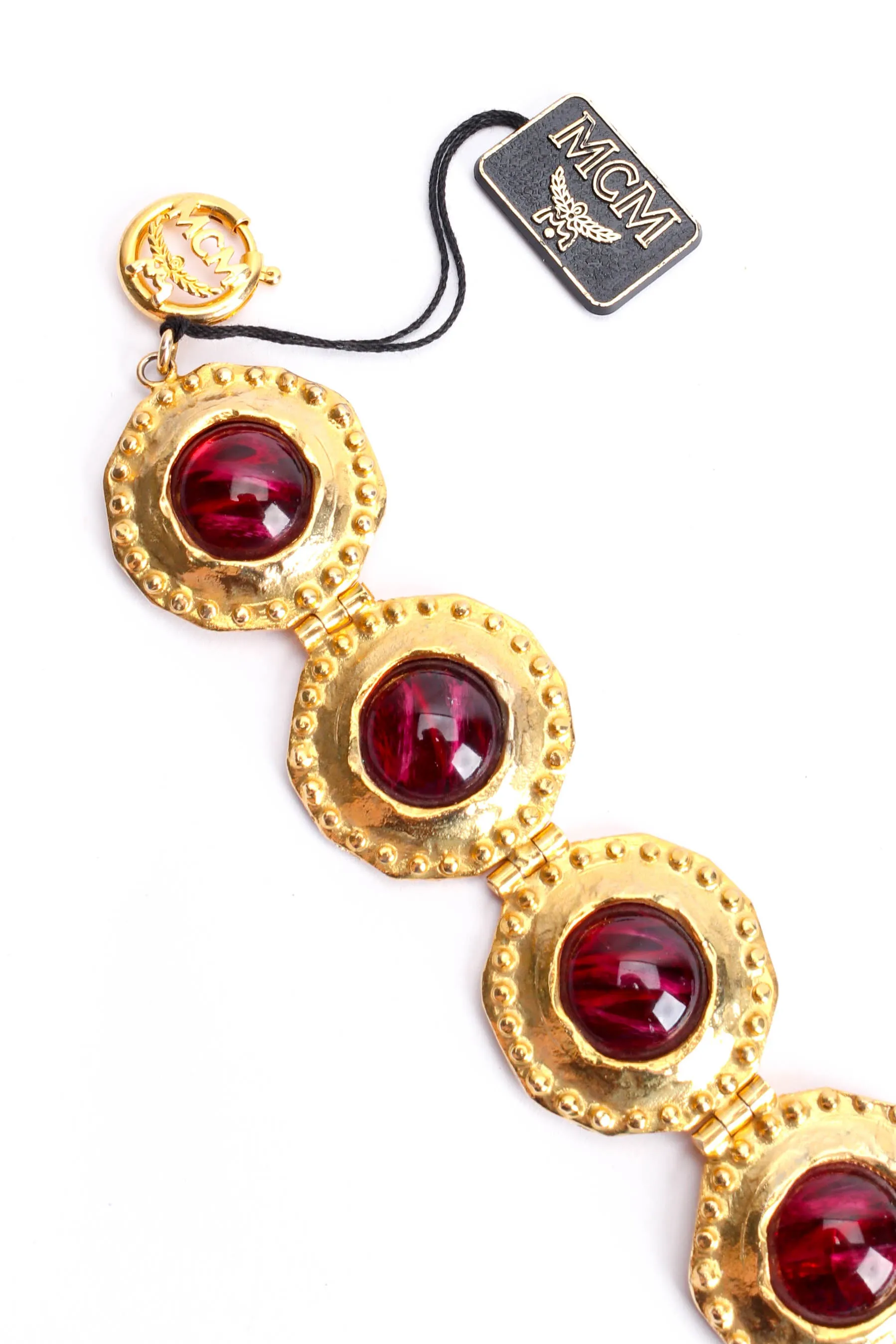 Garnet Coin Filigree Bracelet