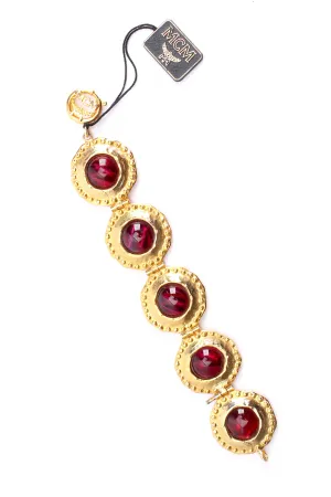 Garnet Coin Filigree Bracelet