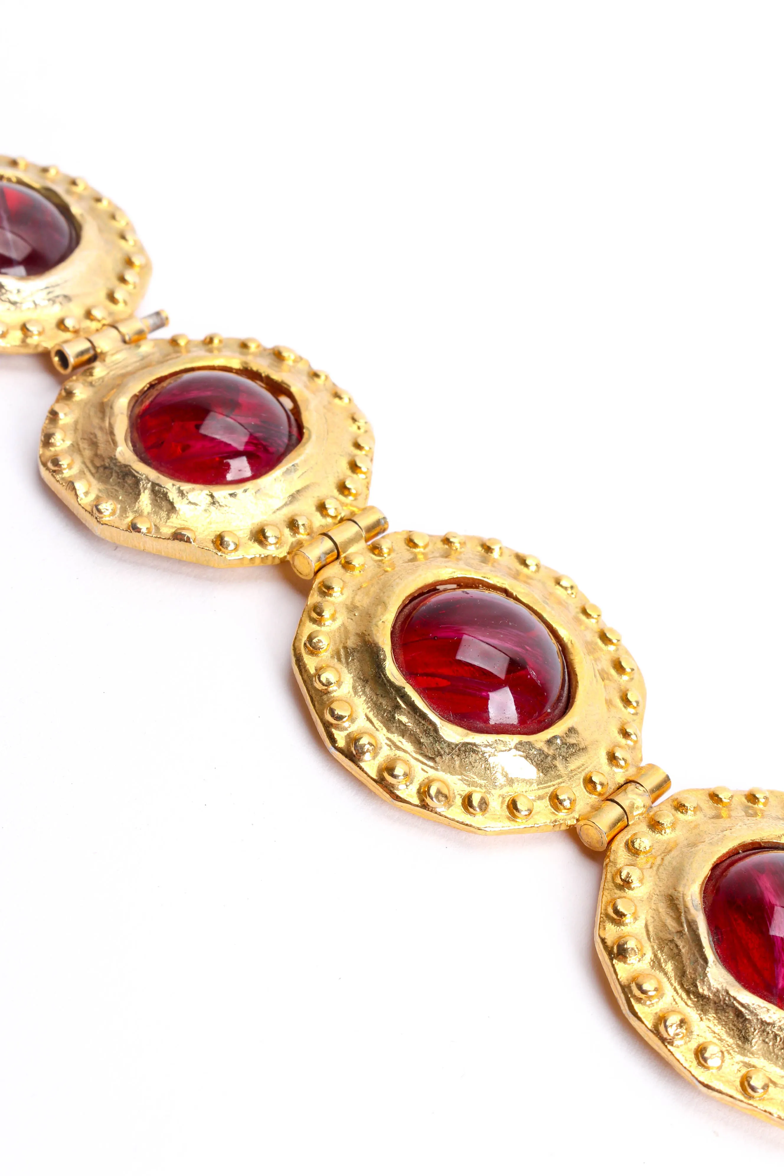 Garnet Coin Filigree Bracelet