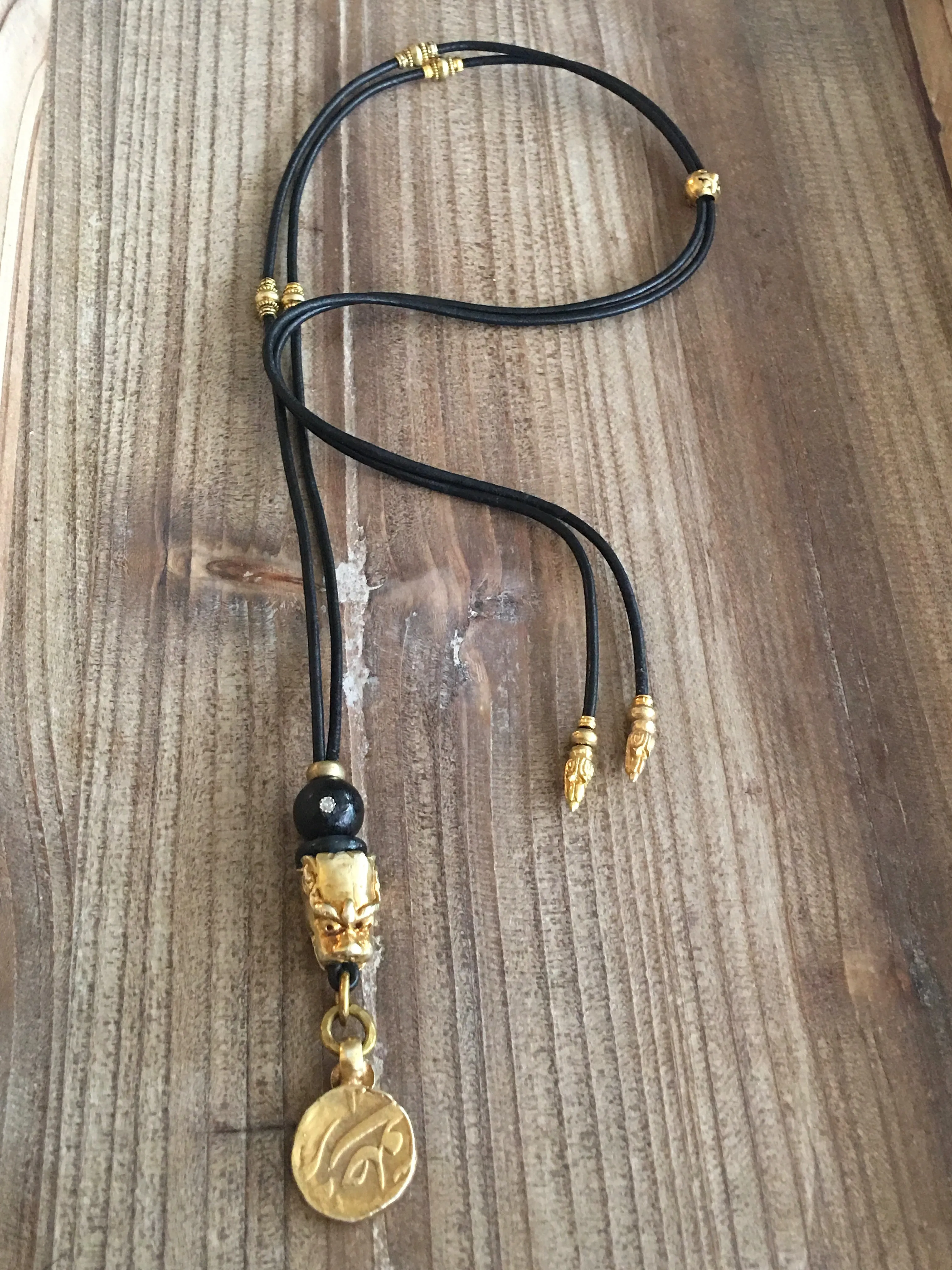 Golden Strengthing Foo Dragon Necklace