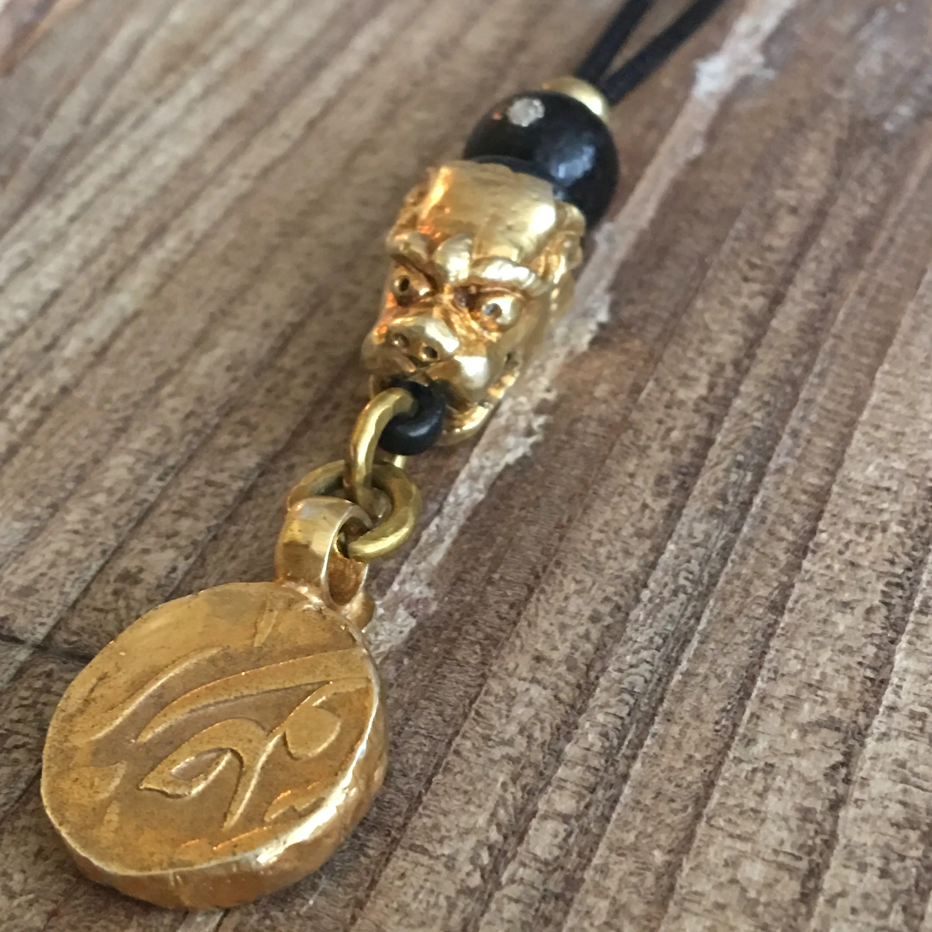 Golden Strengthing Foo Dragon Necklace