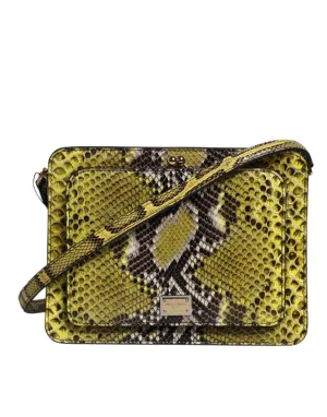 Green Exotic Leather DG Plaque Crossbody Clutch Bag