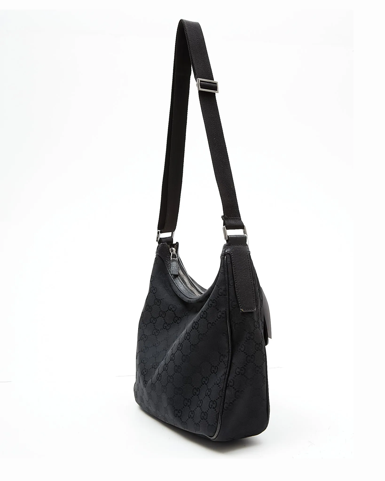 Gucci Black GG Canvas Crossbody Bag