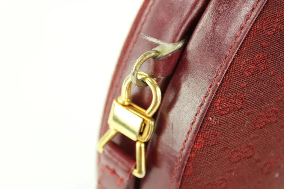 Gucci Rare Burgundy Monogram GG Minaudiere Geometric Crossbody Bag 1gg1125