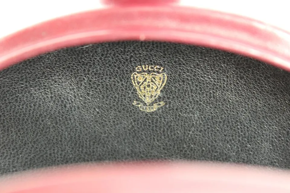 Gucci Rare Burgundy Monogram GG Minaudiere Geometric Crossbody Bag 1gg1125