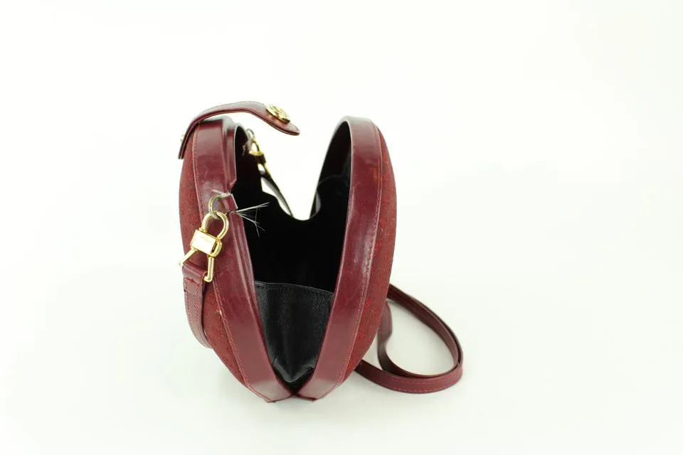 Gucci Rare Burgundy Monogram GG Minaudiere Geometric Crossbody Bag 1gg1125