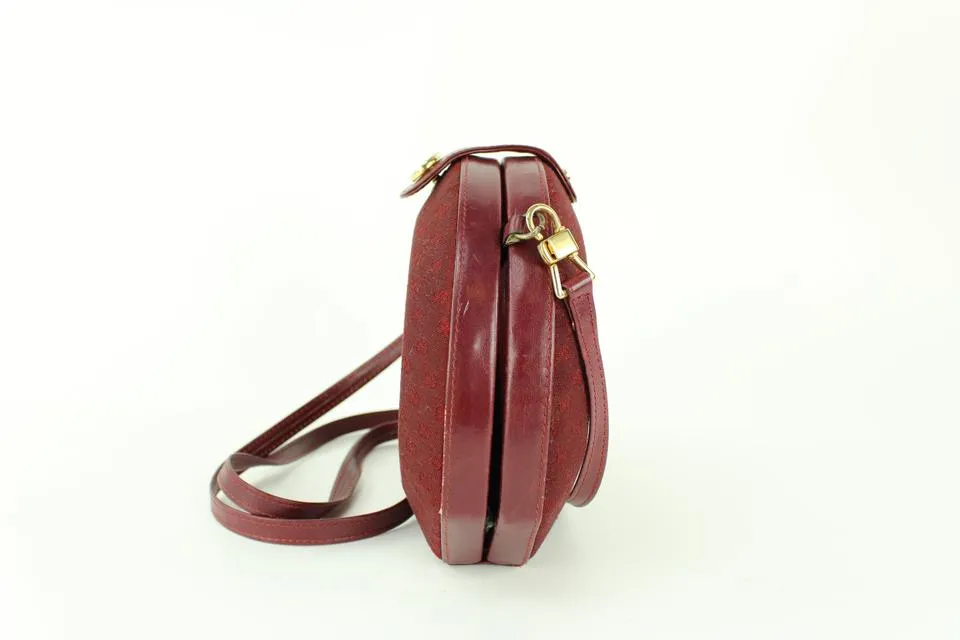 Gucci Rare Burgundy Monogram GG Minaudiere Geometric Crossbody Bag 1gg1125