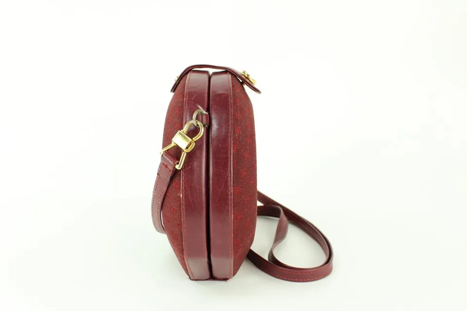 Gucci Rare Burgundy Monogram GG Minaudiere Geometric Crossbody Bag 1gg1125