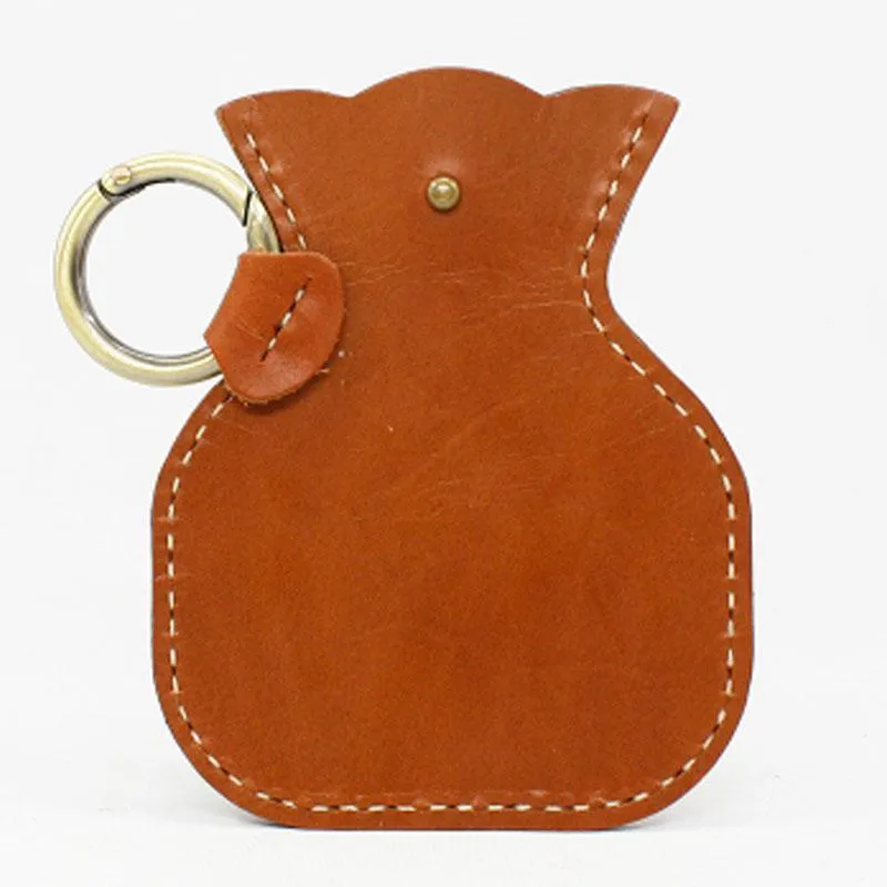 HANDMADE LEATHER CUTE Women Keyring Change Holder Pouch PERSONALIZED MONOGRAMMED GIFT CUSTOM Coin Wallet Holder
